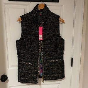 Lilly Pulitzer Black and Gold Tweed Vest